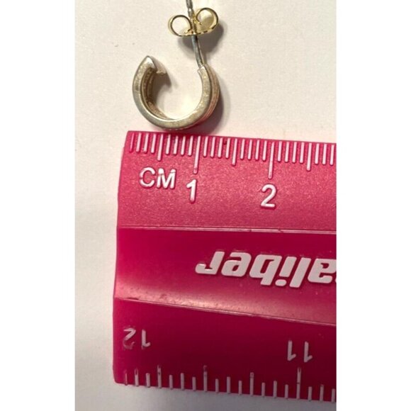 10k gold plate over 925 silver hoop earrings - Picture 7 of 8